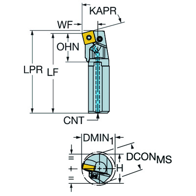 Sandvik Coromant A25T-PSKNR12HPT-Max P, boorbaar voor draaien