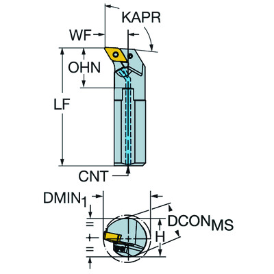 Sandvik Coromant A40T-PDUNL15HPT-Max P, boorbaar voor draaien