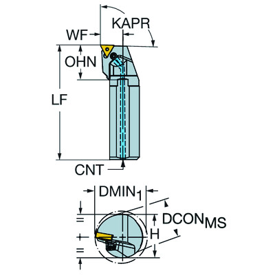 Sandvik Coromant A10R-PTFNR2HPT-Max P, boorbaar voor draaien