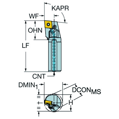 Sandvik Coromant A12S-PCLNR3HPT-Max P, boorbaar voor draaien