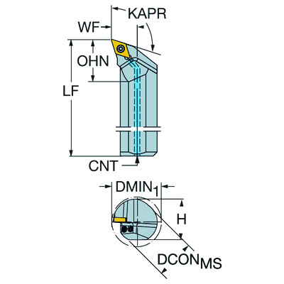 Sandvik Coromant A20S-SDQCR 07HPCoroTurn 107, boorbaar voor draaien