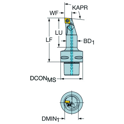 Sandvik Coromant C4-SCLCR-11070-09HPCoroTurn 107, snijeenheid voor draaien