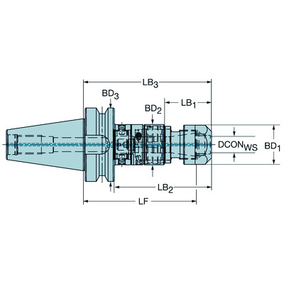 Sandvik Coromant 970-I40-20-102ISO 7388-1 naar CoroChuck 970