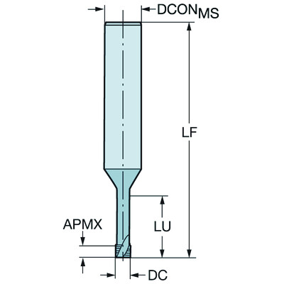 Sandvik Coromant R217.13-019045AC05S 1610CoroMill Plura, volhardmetalen vingerfrees voor draadfrezen
