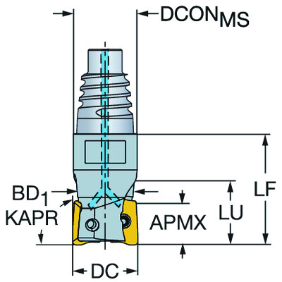 Sandvik Coromant R390-032EH25-11MCoroMill 390, frees voor het vierkant schouder frezen