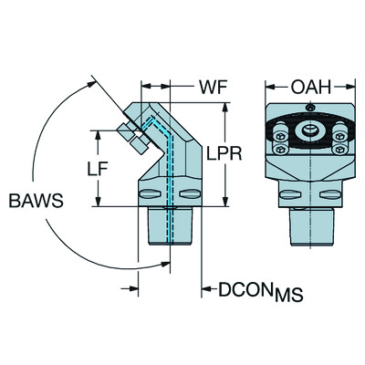 Sandvik Coromant C5-SL70-RX-135-060Coromant Capto naar CoroTurn SL70 adapter