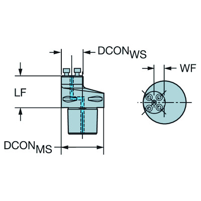 Sandvik Coromant C6-570-40-RGCoromant Capto naar CoroTurn SL adapter