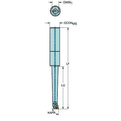 Sandvik Coromant R429U-E16-11066TC06Kotterbaar met wisselplaat voor fijnkotterkoppen