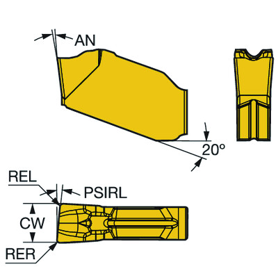 Sandvik Coromant QD-LH-0400-0502-CM 1145CoroCut QD, wisselplaat voor afsteken