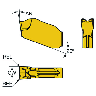 Sandvik Coromant QD-NF-0250-0001-CO 1105CoroCut QD, wisselplaat voor afsteken