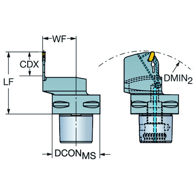 Sandvik Coromant C4-QD-LFH32C27070ACoroCut QD, snij-unit voor afsteken en groefsteken