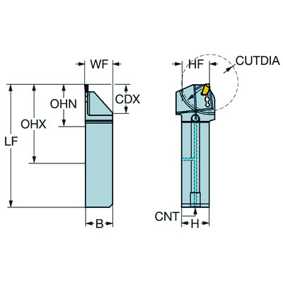 Sandvik Coromant QS-QD-RFG33C2525DCoroCut QD, QSschachtgereedschap voor afsteken en groefsteken