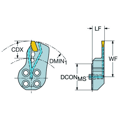 Sandvik Coromant SL-QD-RGF26C32CoroCut QD, snijkop voor groefsteken