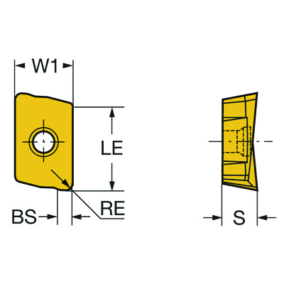 Sandvik Coromant R390-18 06 08H-KL 3330CoroMill 390, wisselplaat voor hoekfrezen