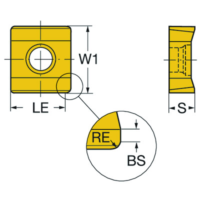 Sandvik Coromant N331.1A-08 45 08M-KM3330CoroMill 331, wisselplaat voor schijffrezen