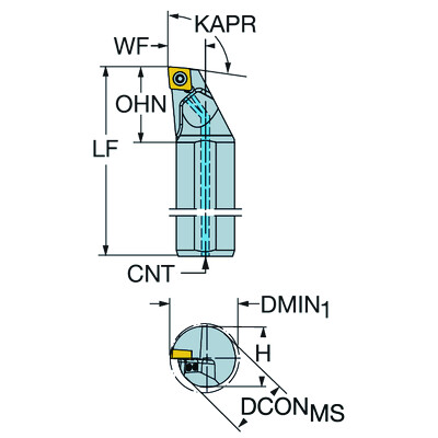 Sandvik Coromant A12S-SCLCL 3HPCoroTurn 107, boorbaar voor draaien
