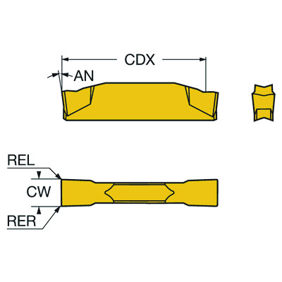 Sandvik Coromant N123H2-0400-0003-CR 4325CoroCut 1-2, wisselplaat voor afsteken