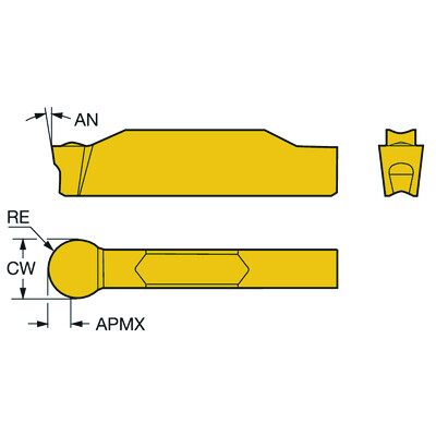 Sandvik Coromant N123J1-0600-RM 4325CoroCut 1-2, wisselplaat voor profieldraaien