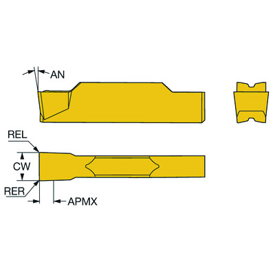 Sandvik Coromant N123H1-0400-0004-TF 4325CoroCut 1-2, wisselplaat voor draaien
