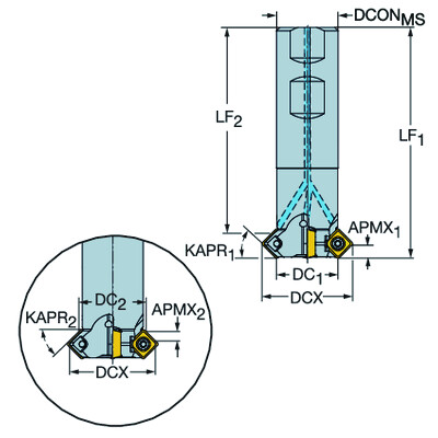Sandvik Coromant A495-013M16-6009LCoroMill 495, frees voor aanschuinfrezen