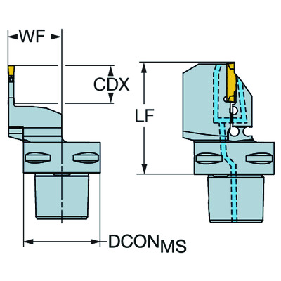 Sandvik Coromant C5-RF123E15C35060ECoroCut 1-2, snij-unit voor afsteken en groefsteken