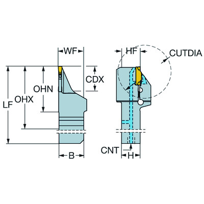 Sandvik Coromant QS-RF123E080C12FCoroCut 1-2, QSschachtgereedschap voor afsteken en groefsteken