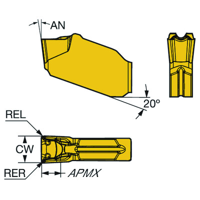 Sandvik Coromant QD-NH-0400-0008-TM 1135CoroCut QD, wisselplaat voor draaien