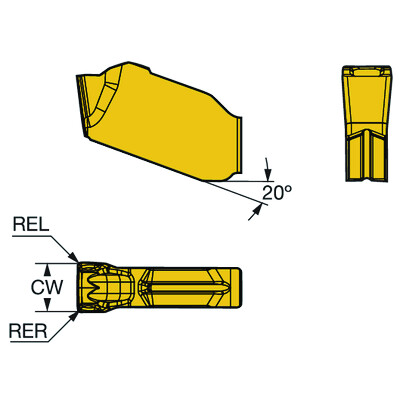 Sandvik Coromant QD-NK-0600-035E-SL S30TCoroMill QD, wisselplaat voor groefsteken