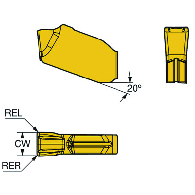 Sandvik Coromant QD-NJ-0476-030E-KL 1020CoroMill QD, wisselplaat voor groefsteken