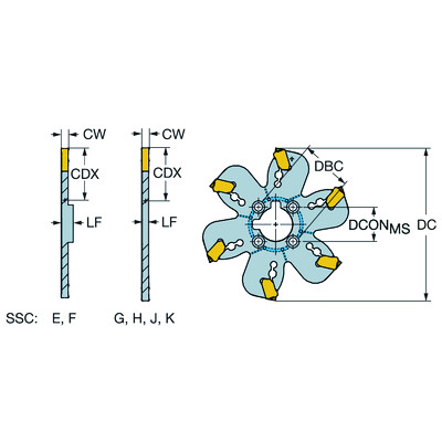 Sandvik Coromant AQD-GC127Y31-MCoroMill QD, frees voor groefsteken en afsteken