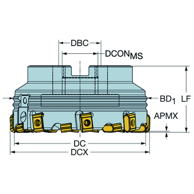 Sandvik Coromant A425-152R38-17HCoroMill 425, frees voor vlakfrezen
