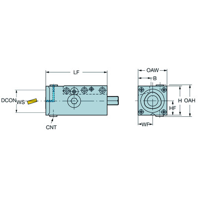 Sandvik Coromant C5-RC2085-32130-20MVierkante schacht naar Coromant Capto spanhouder