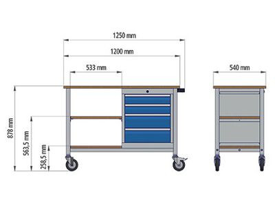 BEDRUNKA 04.512.05A Mobiele werkbank R 18-16