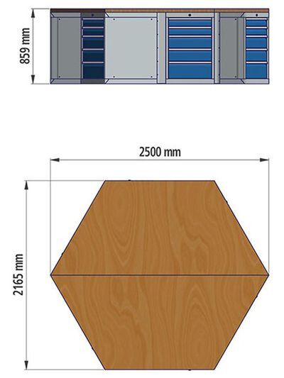 BEDRUNKA 03.066.05V10A Zeshoekige werkbank R 18-24