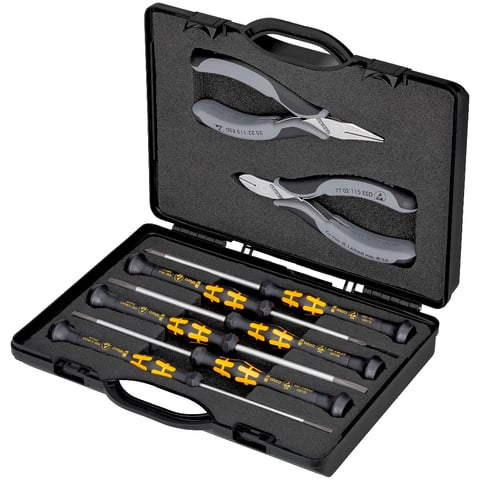 KNIPEX 002018 ESD PRECISIE SCHR. DR + TANGEN SET