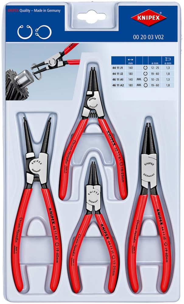 KNIPEX BORGVEERTANG SET 00 20 03 V02