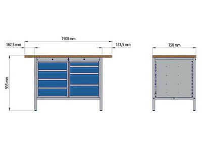 MOBIELE WERKBANK R18-24 1500x750x959MM
