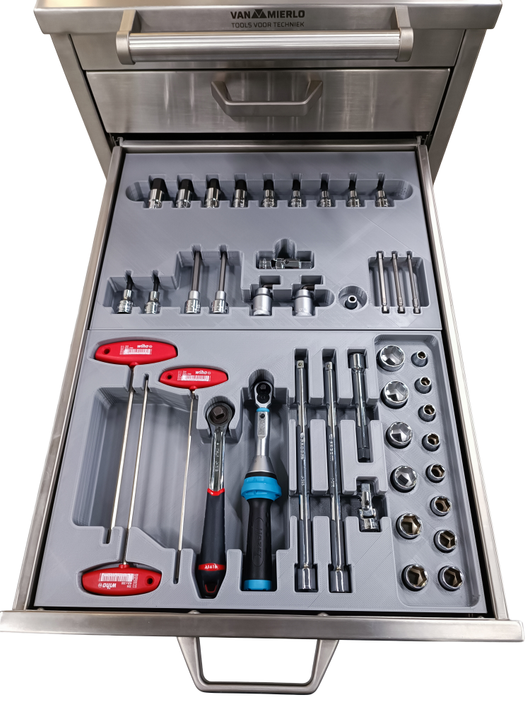 RVS Tooltrolley - 10 Lades  885x600/665x1200/1235